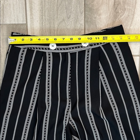 Topshop Black and White Striped Wide Leg Pants - Picture 11 of 14